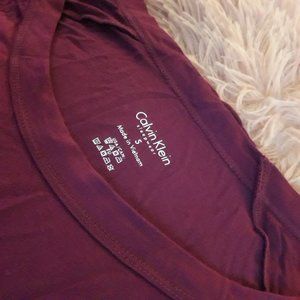 Calvin Klein Maroon Round-Neck T-Shirt